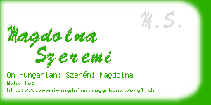 magdolna szeremi business card